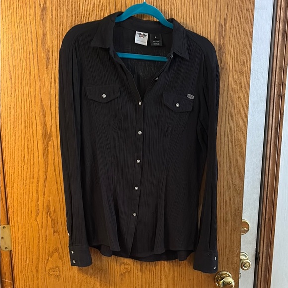 Harley-Davidson Black Casual Button Up Shirt - Picture 3 of 9